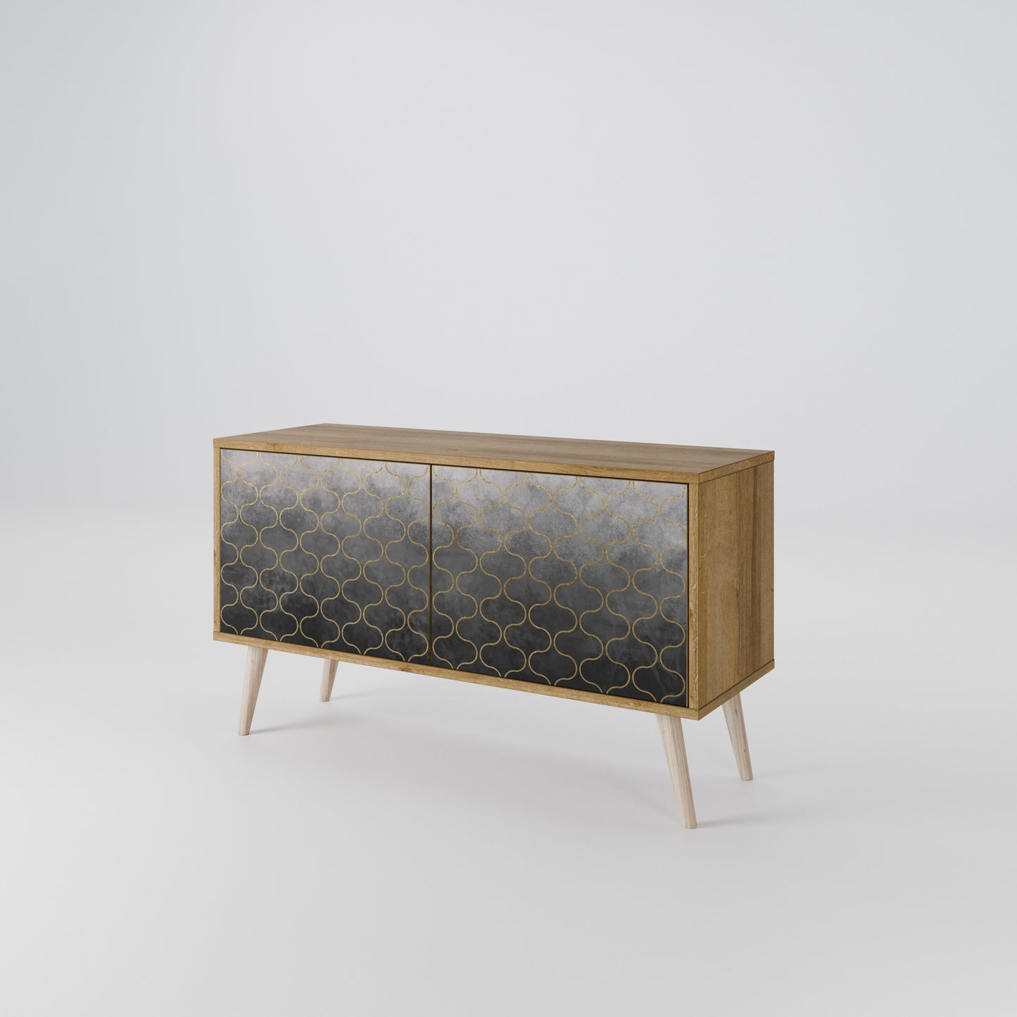TESSELATED GRAYISH Kompaktní dvoudveřový TV stolek