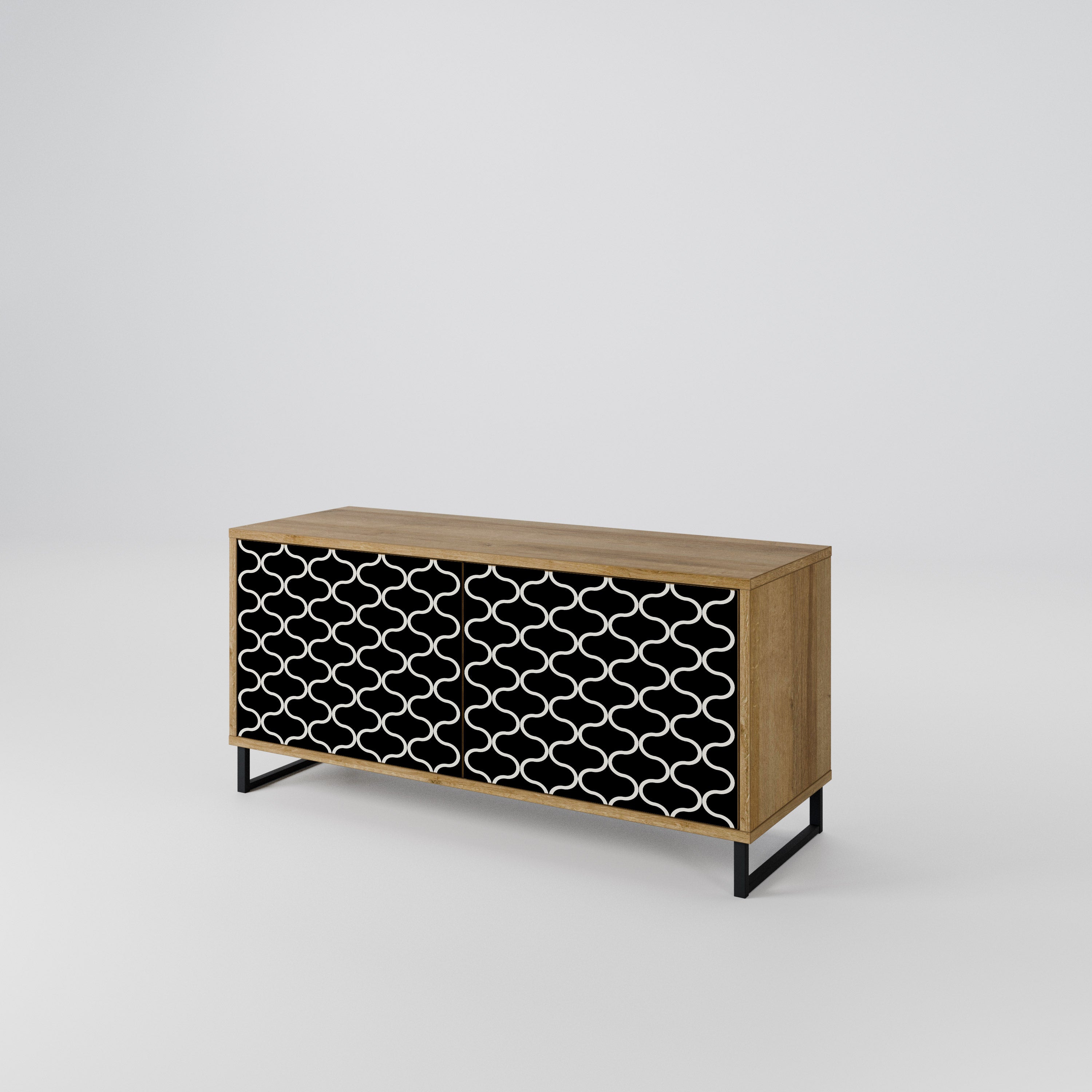 TESSELATED BLACKNESS Kompaktní dvoudveřový TV stolek