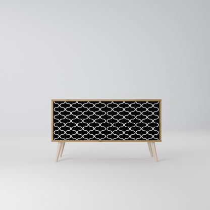 TESSELATED BLACKNESS Kompaktní dvoudveřový TV stolek