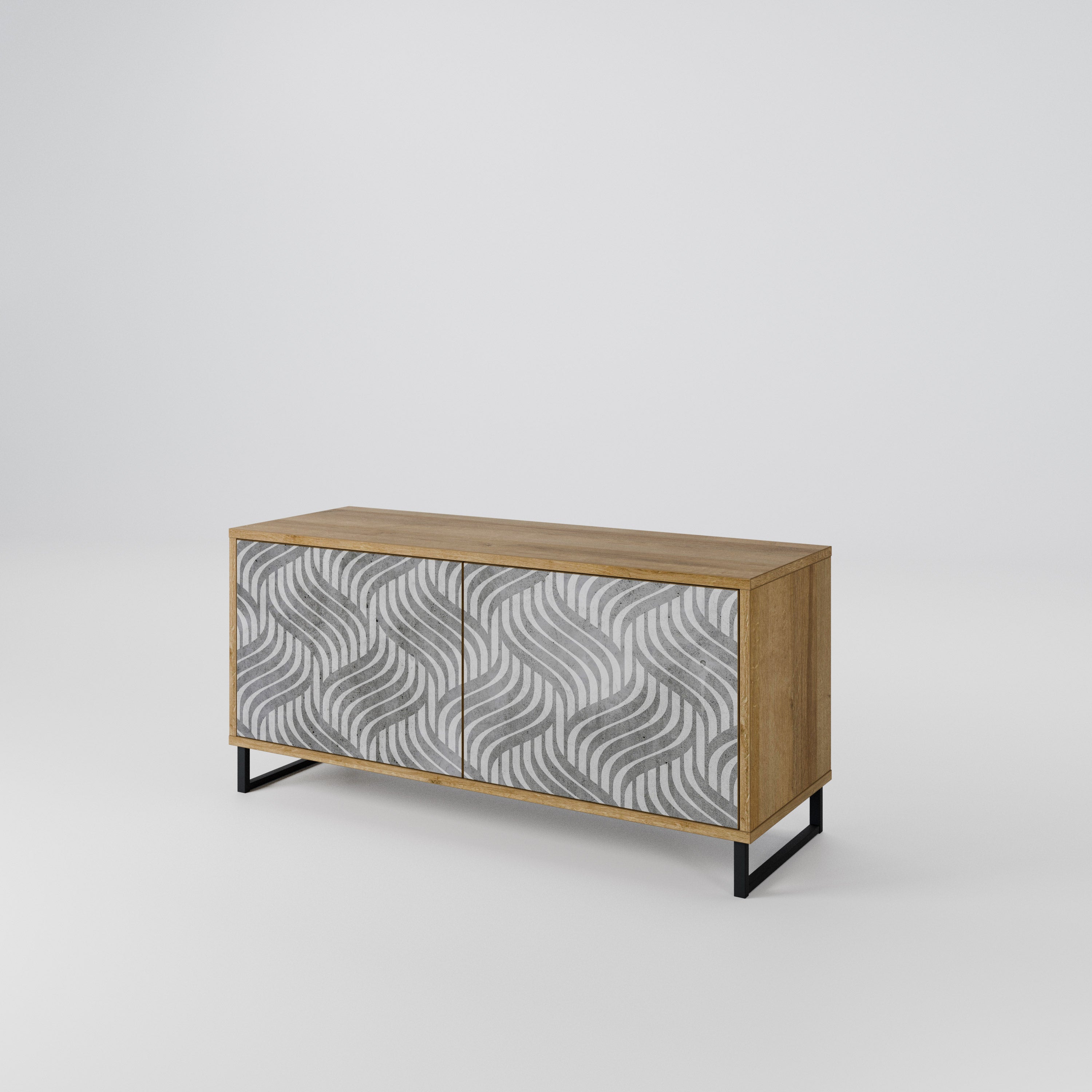 CONCRETE MOVEMENT Kompaktní dvoudveřový TV stolek