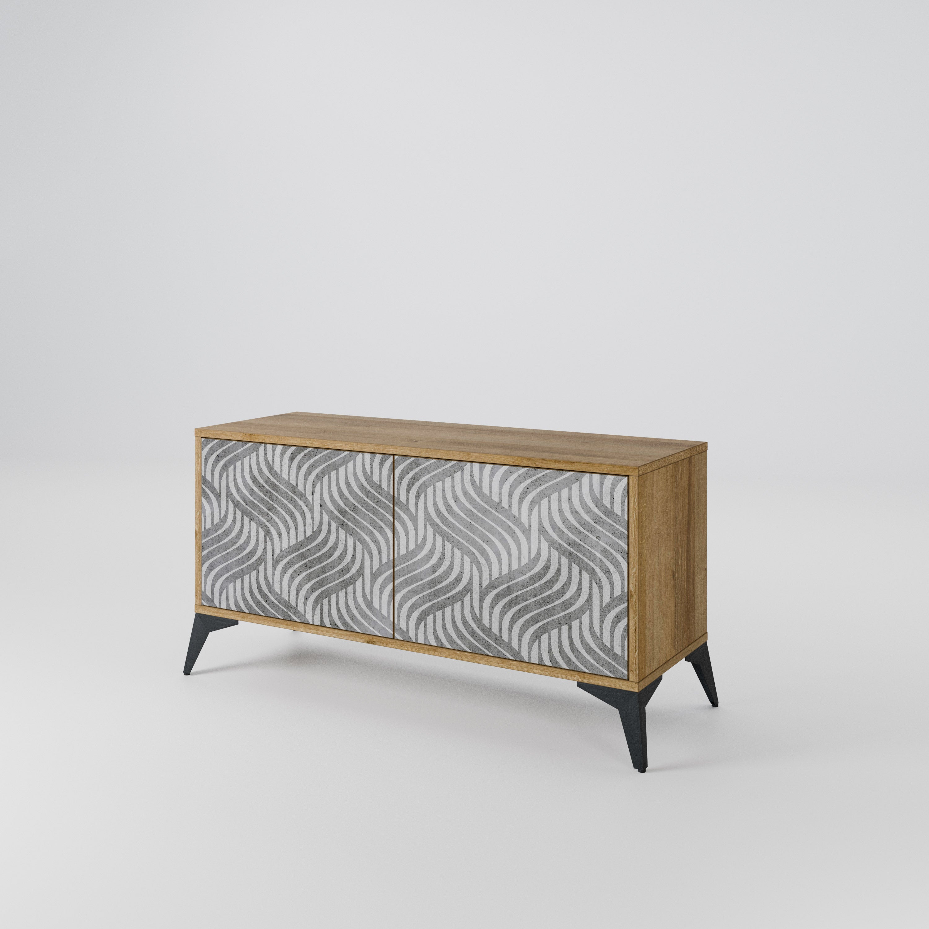 CONCRETE MOVEMENT Kompaktní dvoudveřový TV stolek