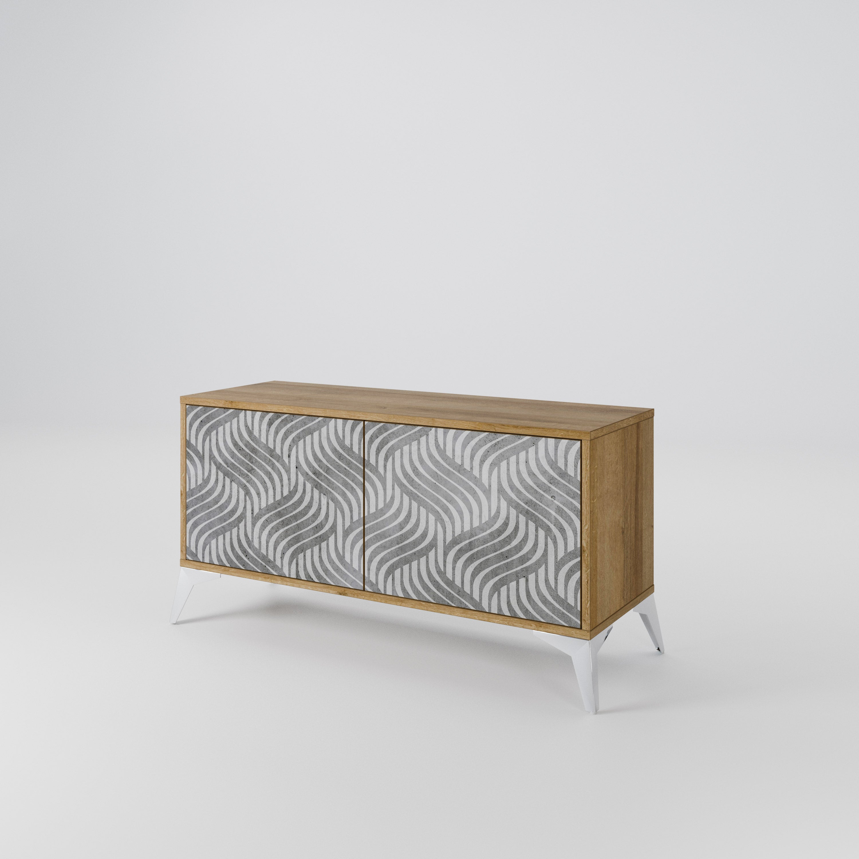 CONCRETE MOVEMENT Kompaktní dvoudveřový TV stolek