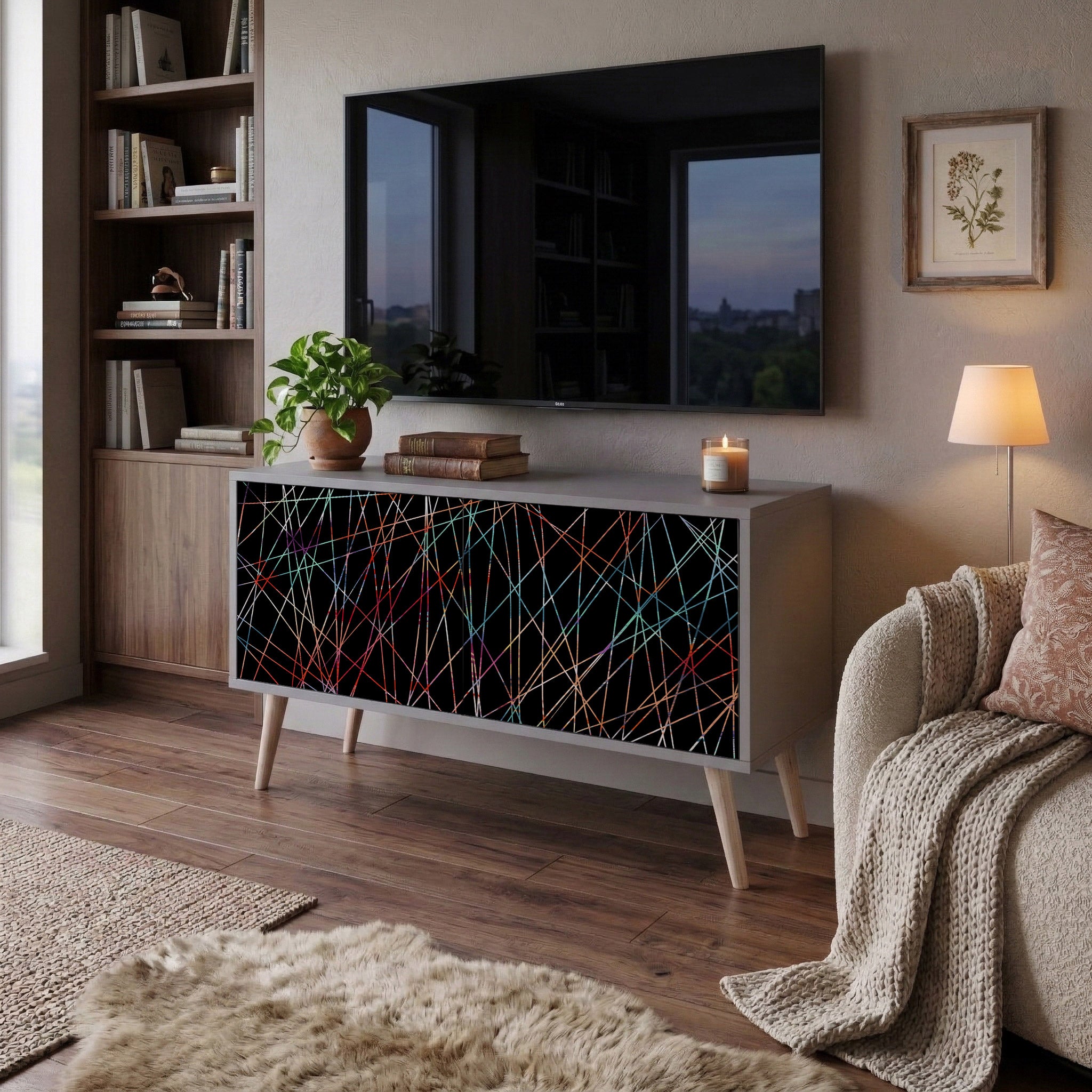 LUMINOUS SNARE Kompaktní dvoudveřový TV stolek