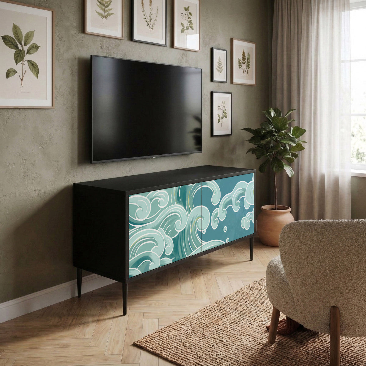ASIAN SWAY Kompaktní dvoudveřový TV stolek