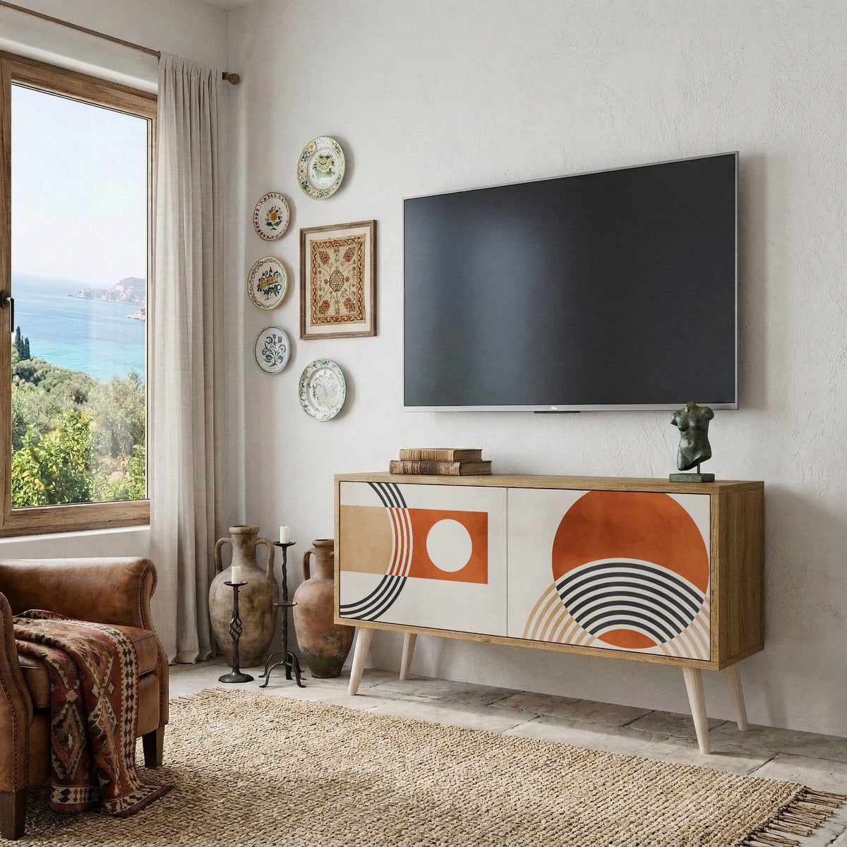 SPACE AROUND Kompaktní dvoudveřový TV stolek