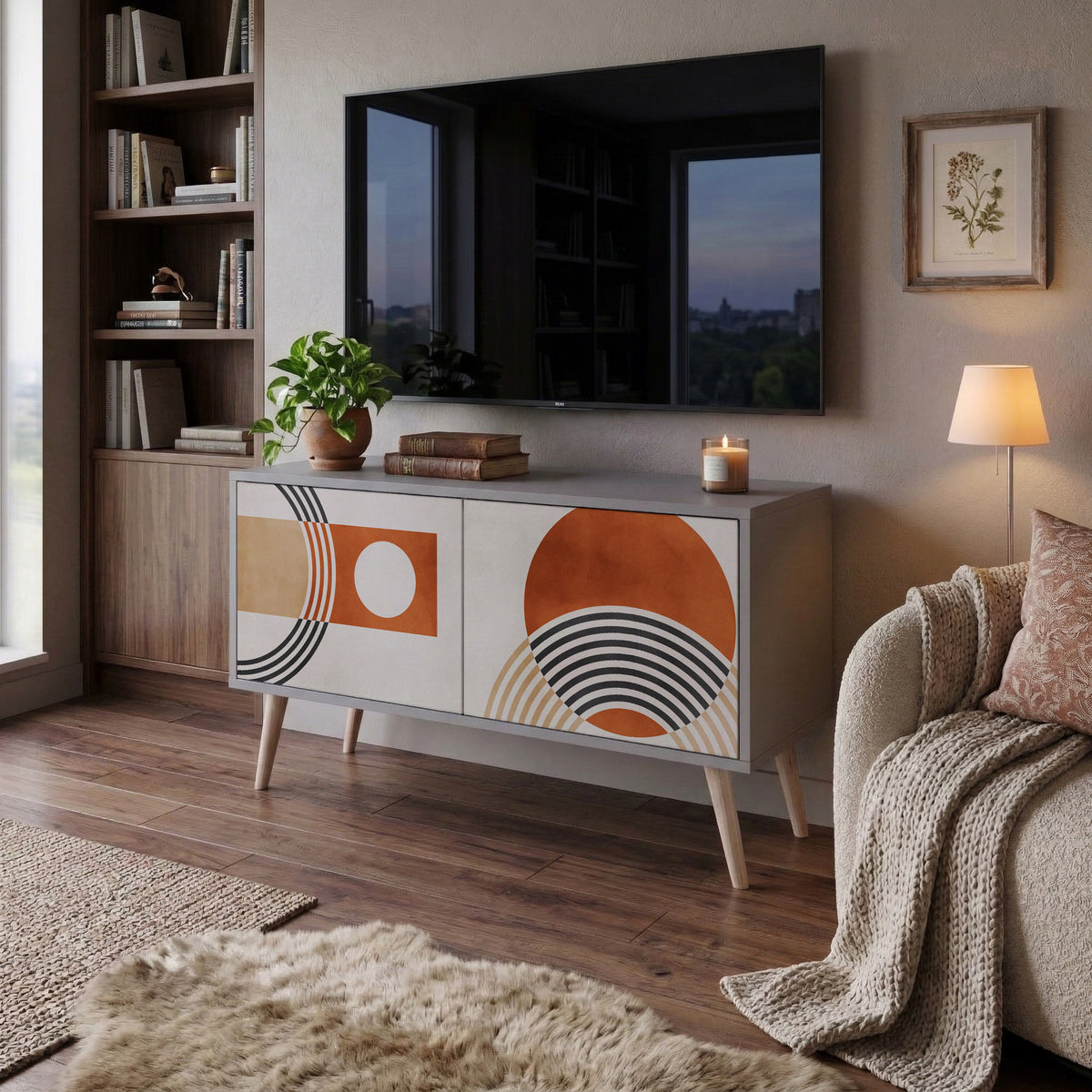 SPACE AROUND Kompaktní dvoudveřový TV stolek