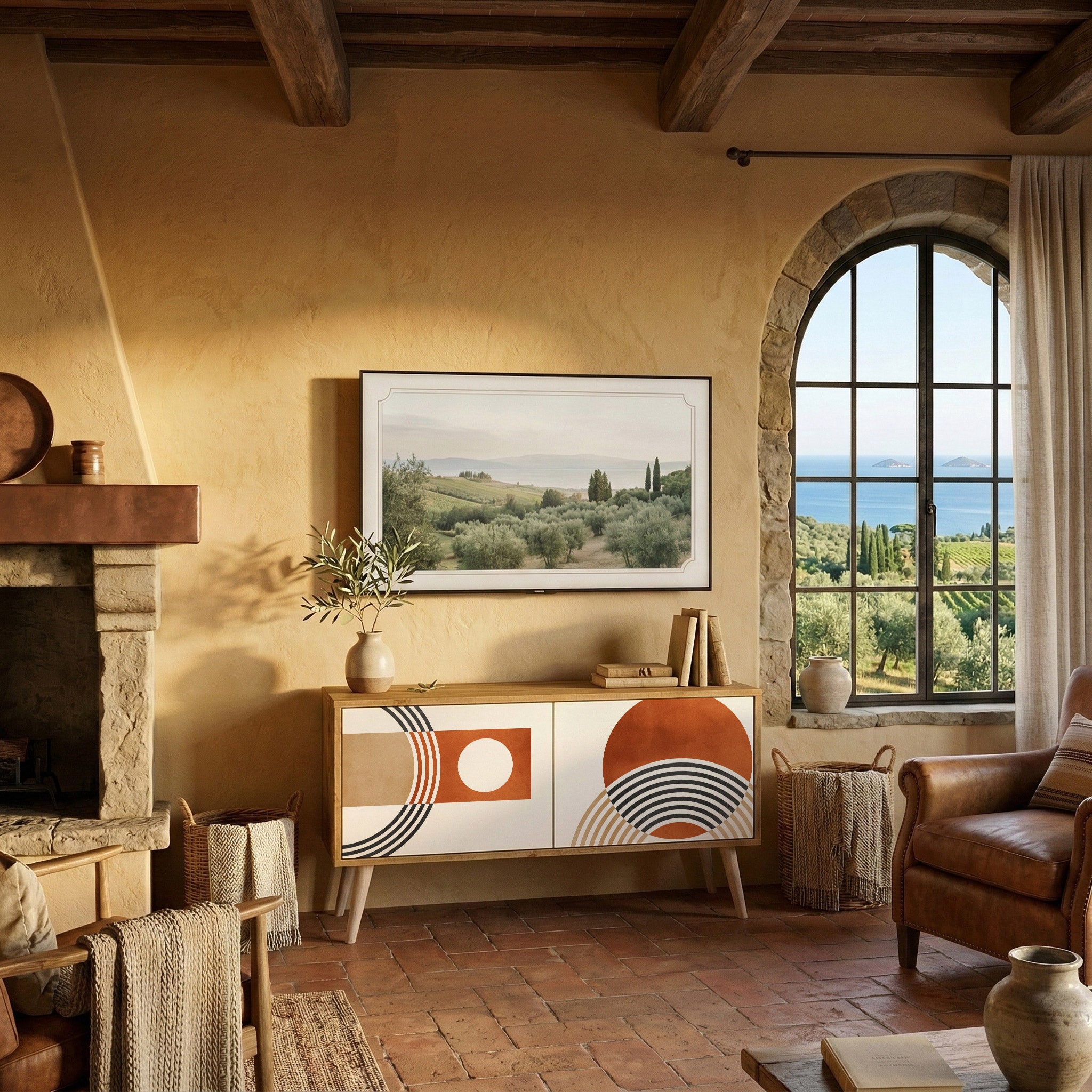 CIRCLE RHYTM Kompaktní dvoudveřový TV stolek