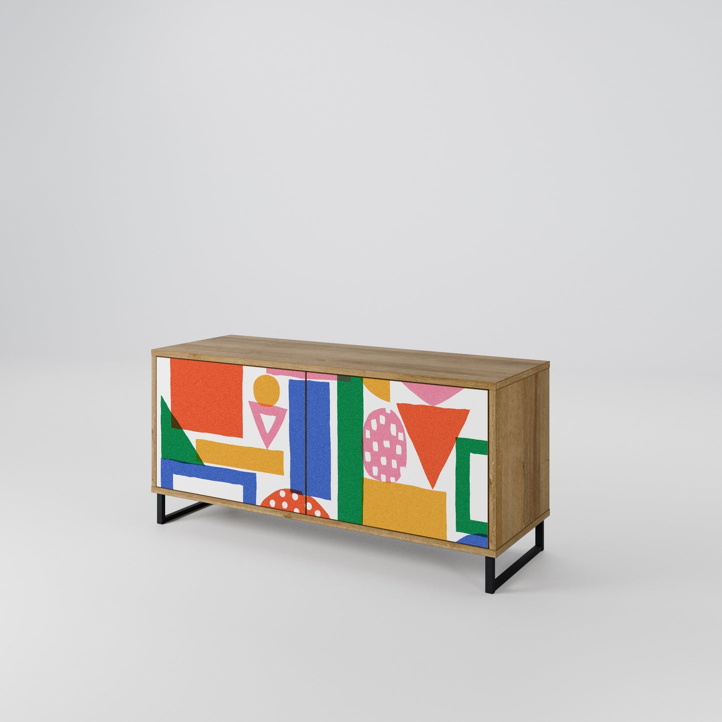 GEOMETRIC GLIMMER Kompaktní dvoudveřový TV stolek