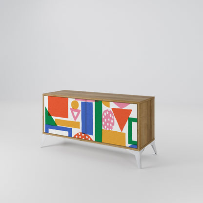 GEOMETRIC GLIMMER Kompaktní dvoudveřový TV stolek
