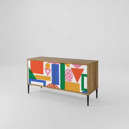 GEOMETRIC GLIMMER Kompaktní dvoudveřový TV stolek