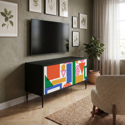 GEOMETRIC GLIMMER Kompaktní dvoudveřový TV stolek