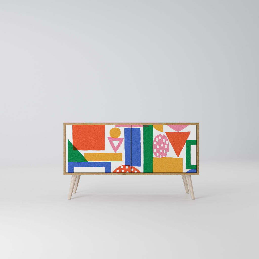 GEOMETRIC GLIMMER Kompaktní dvoudveřový TV stolek