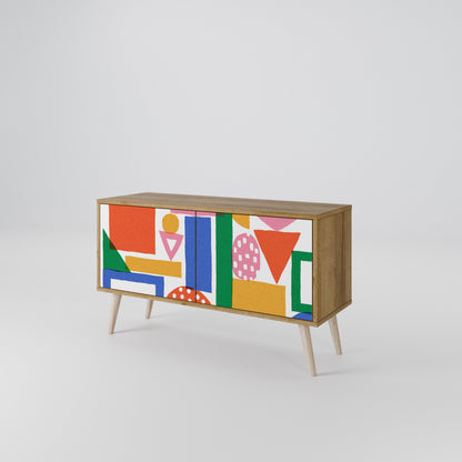 GEOMETRIC GLIMMER Kompaktní dvoudveřový TV stolek