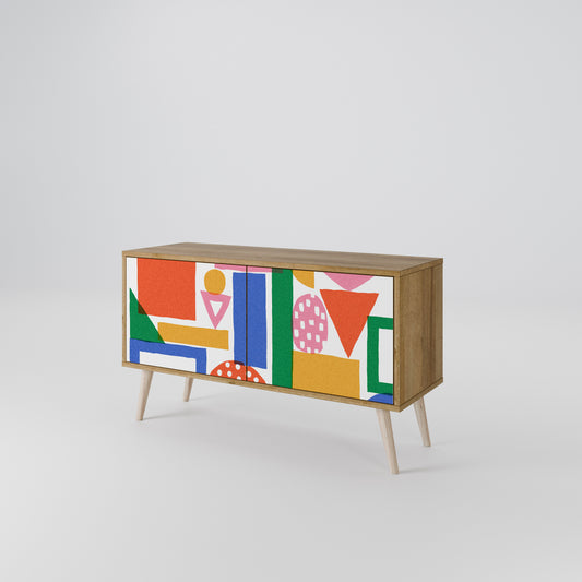 GEOMETRIC GLIMMER Kompaktní dvoudveřový TV stolek