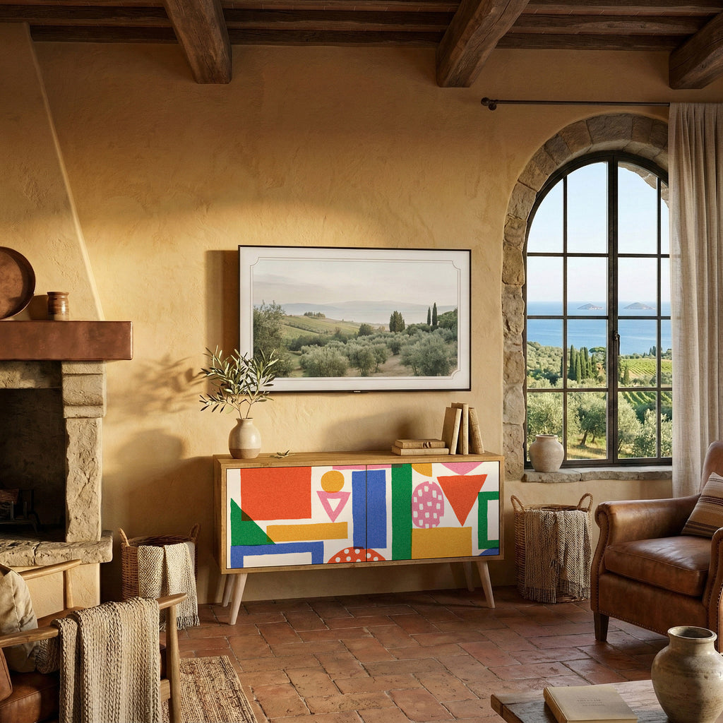 GEOMETRIC GLIMMER Kompaktní dvoudveřový TV stolek