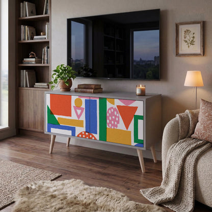 GEOMETRIC GLIMMER Kompaktní dvoudveřový TV stolek