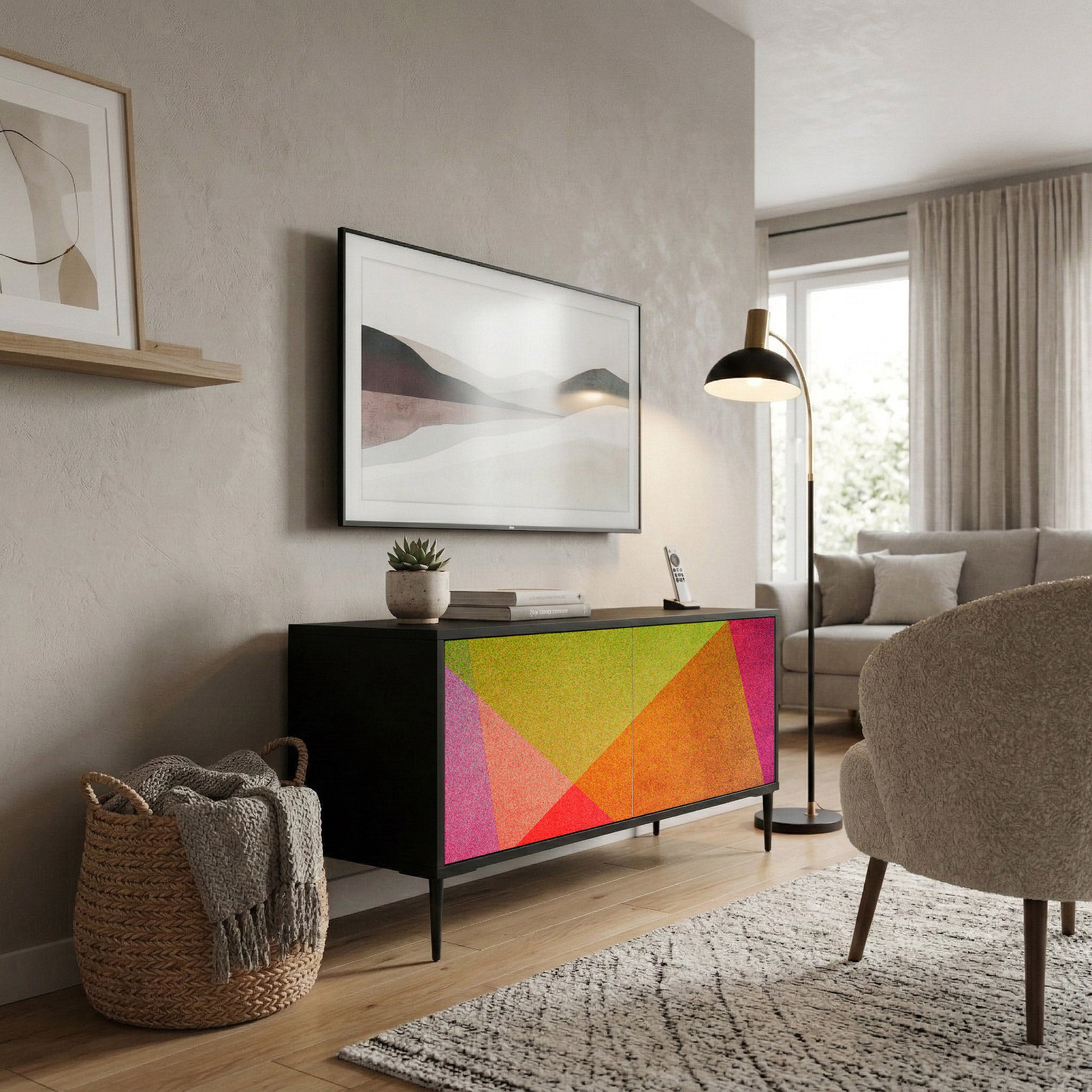 VIVID GEOMETRY Kompaktní dvoudveřový TV stolek