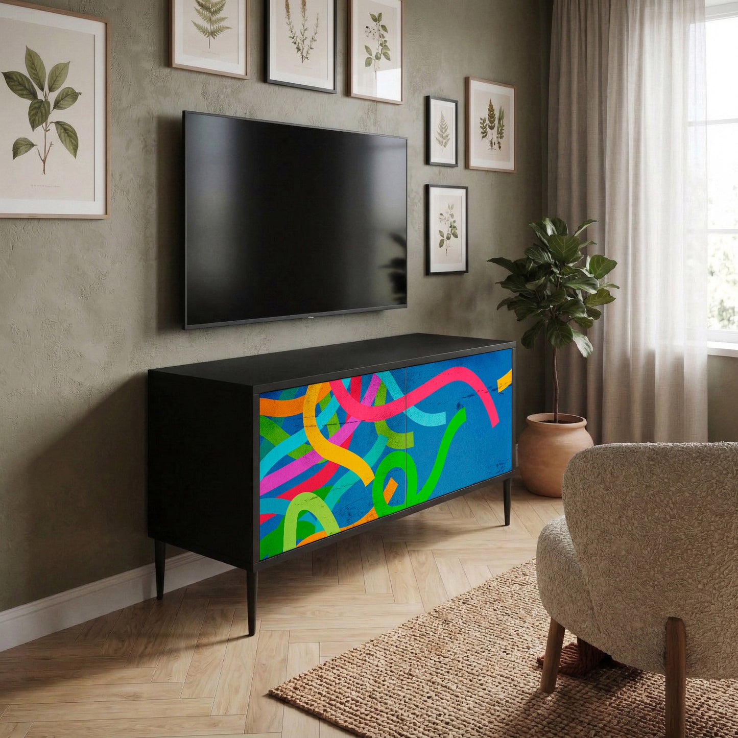 STREAMER TANGLE Kompaktní dvoudveřový TV stolek