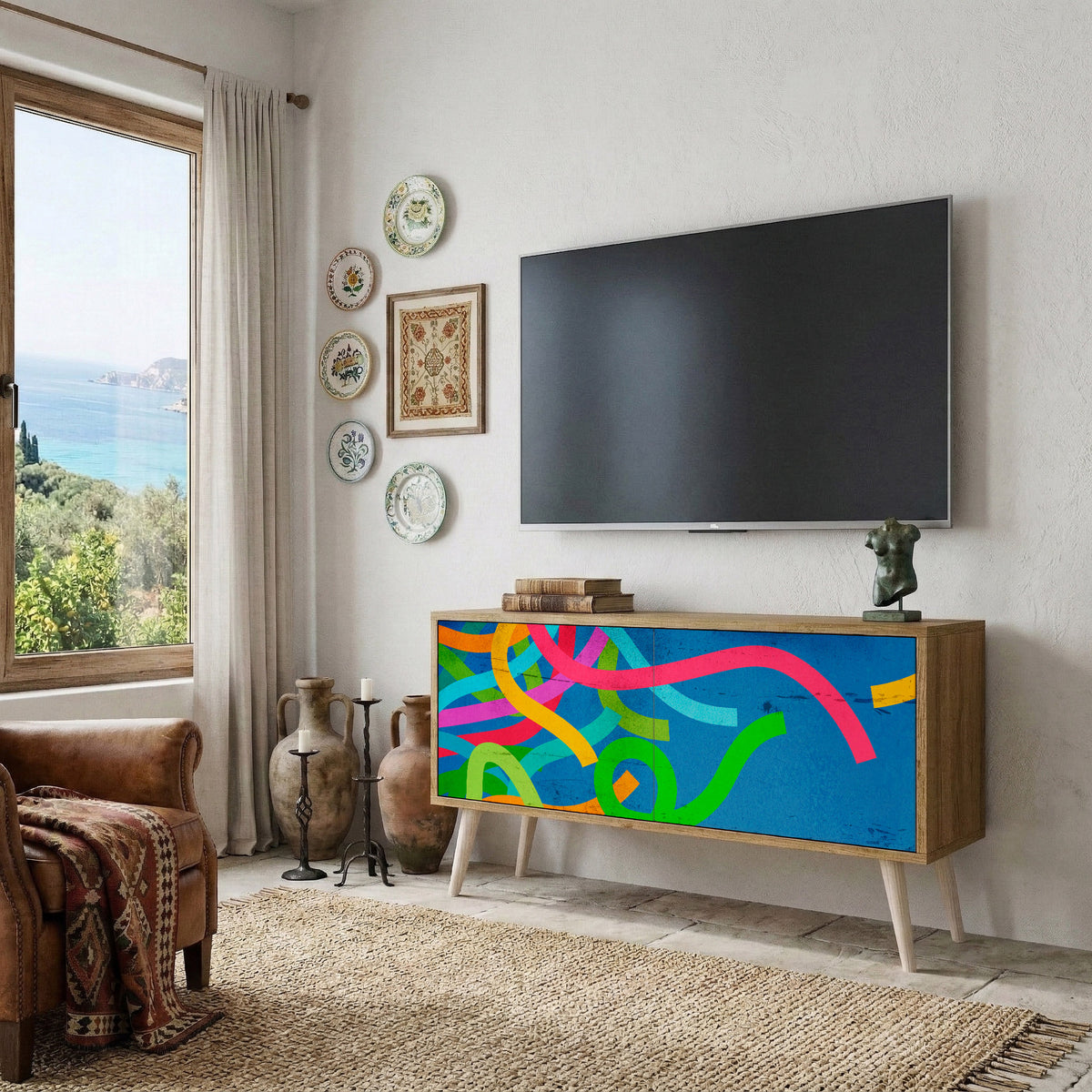 STREAMER TANGLE Kompaktní dvoudveřový TV stolek