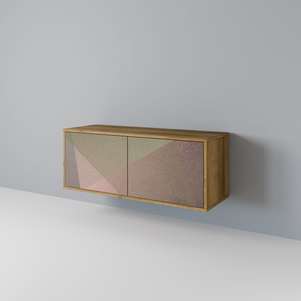 BEIGE GEOMETRY Kompaktní dvoudveřový TV stolek