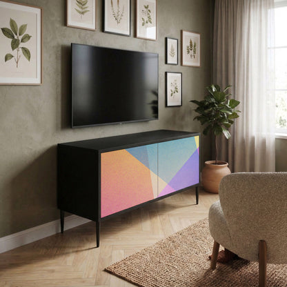BRIGHT GEOMETRY Kompaktní dvoudveřový TV stolek