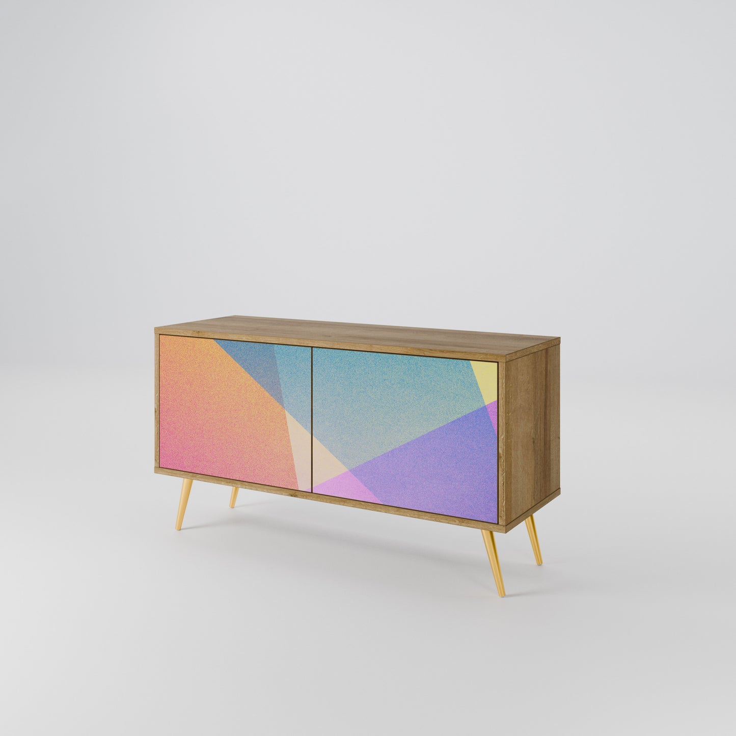 BRIGHT GEOMETRY Kompaktní dvoudveřový TV stolek