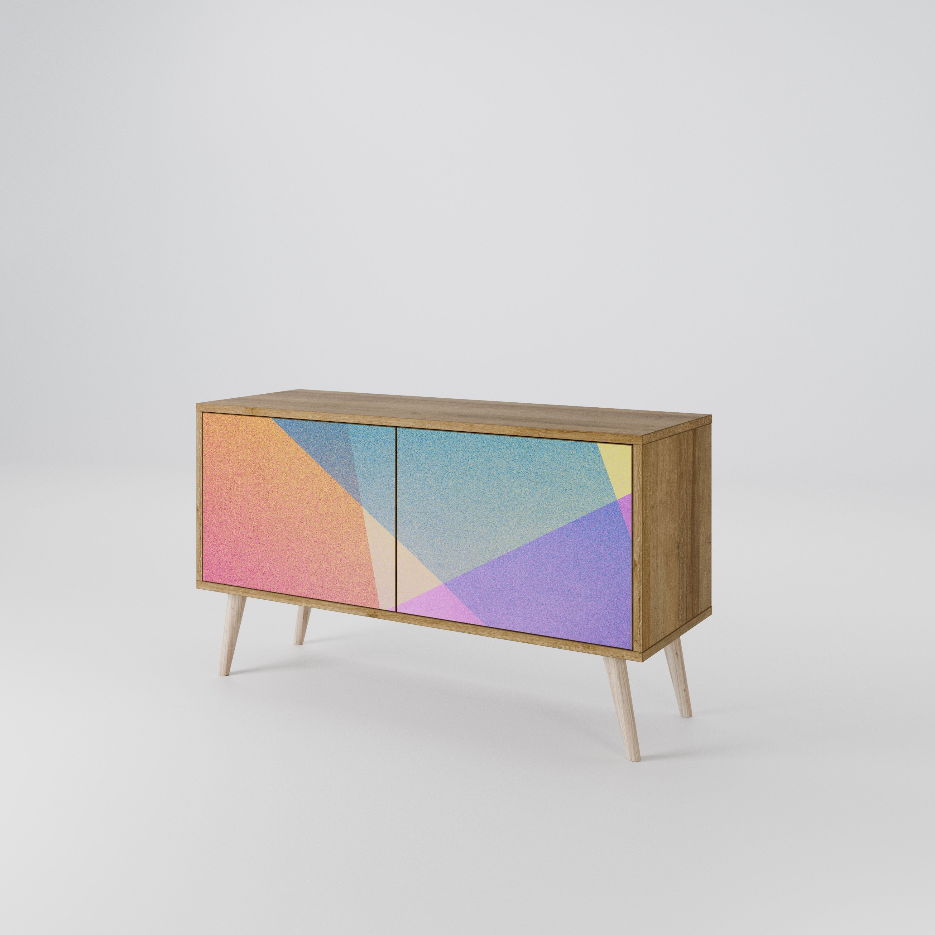 BRIGHT GEOMETRY Compact 2-Door TV Cabinet