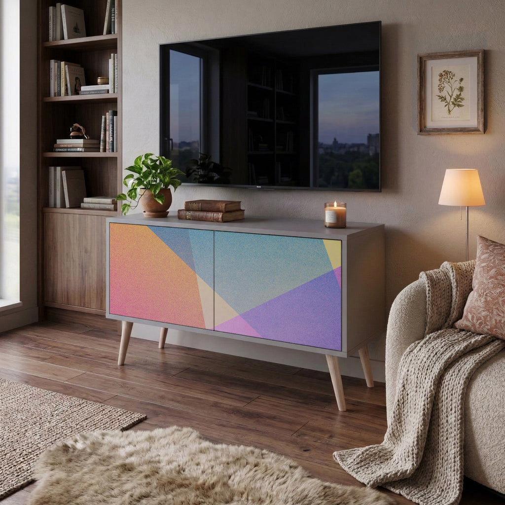 BRIGHT GEOMETRY Kompaktní dvoudveřový TV stolek