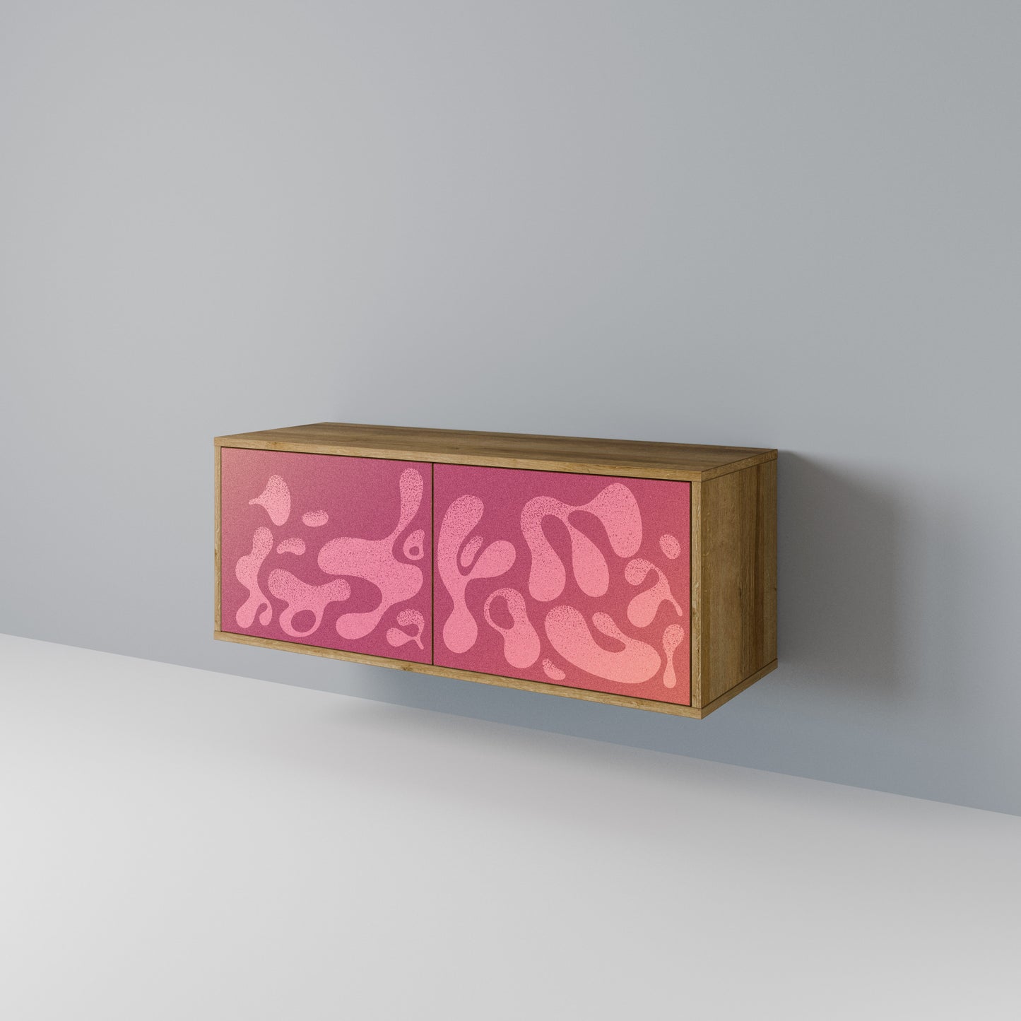 IRREGULAR PINK Kompaktní dvoudveřový TV stolek