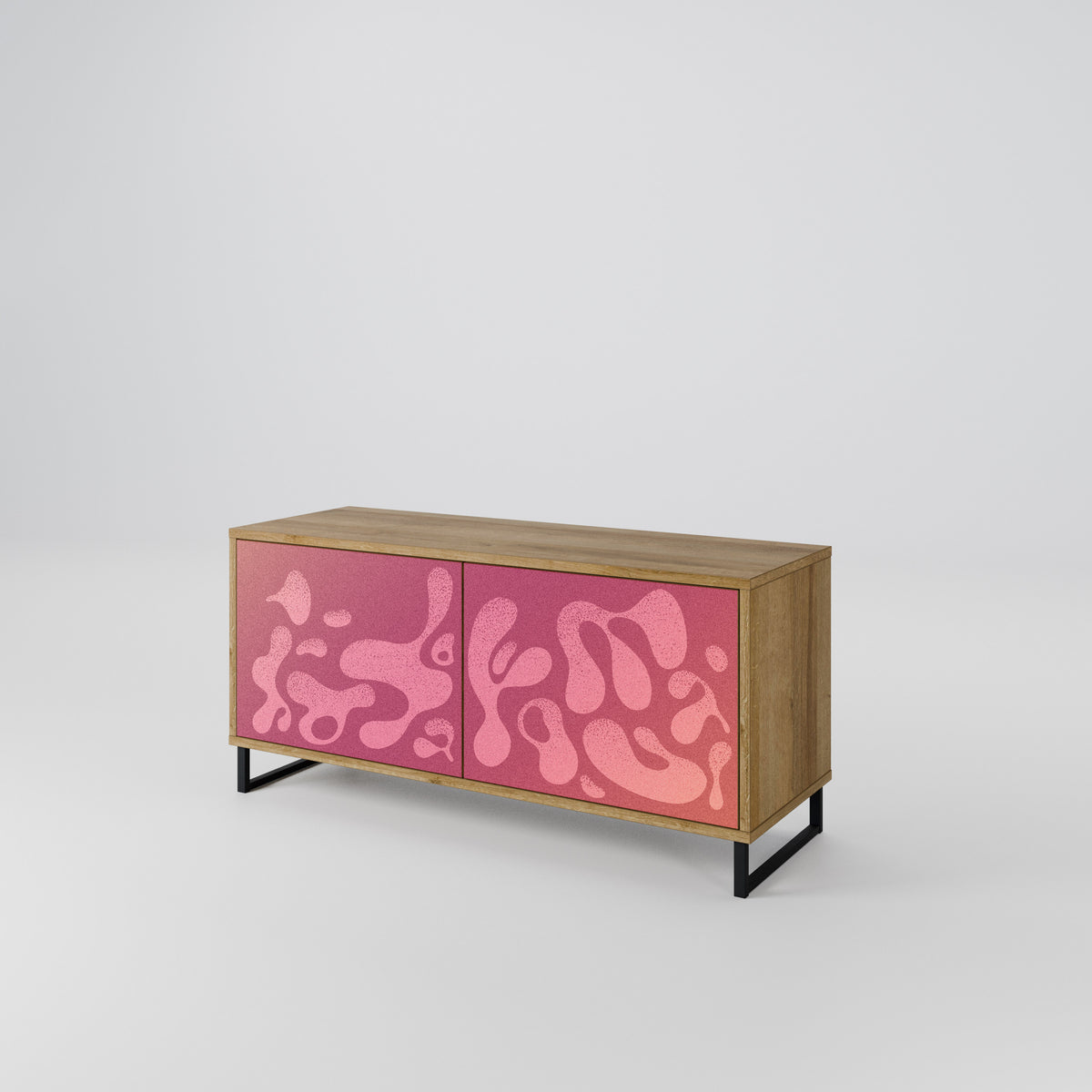 IRREGULAR PINK Kompaktní dvoudveřový TV stolek