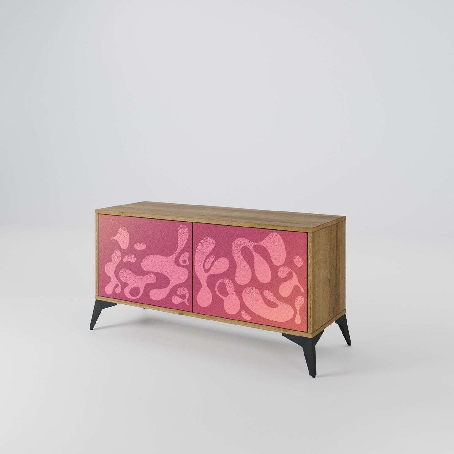 IRREGULAR PINK Kompaktní dvoudveřový TV stolek