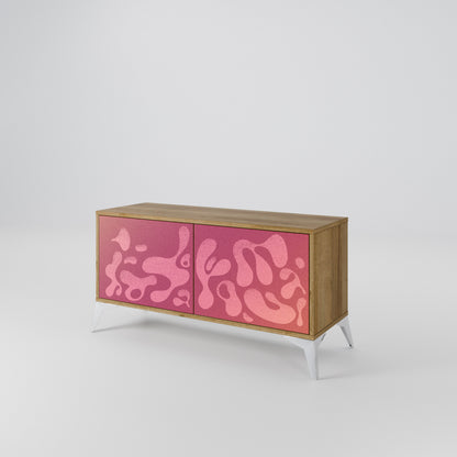 IRREGULAR PINK Kompaktní dvoudveřový TV stolek