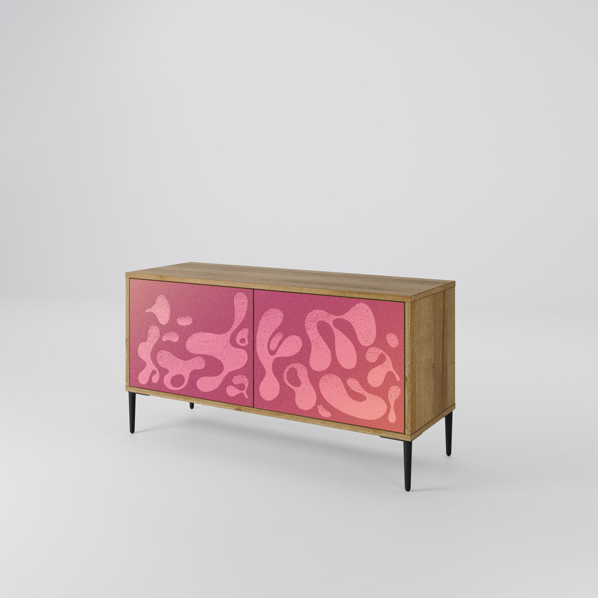 IRREGULAR PINK Kompaktní dvoudveřový TV stolek