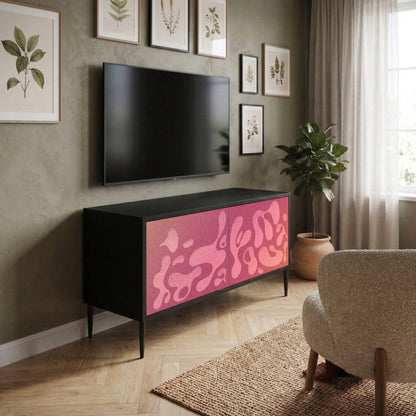 IRREGULAR PINK Kompaktní dvoudveřový TV stolek