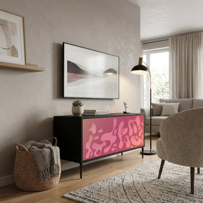 IRREGULAR PINK Kompaktní dvoudveřový TV stolek