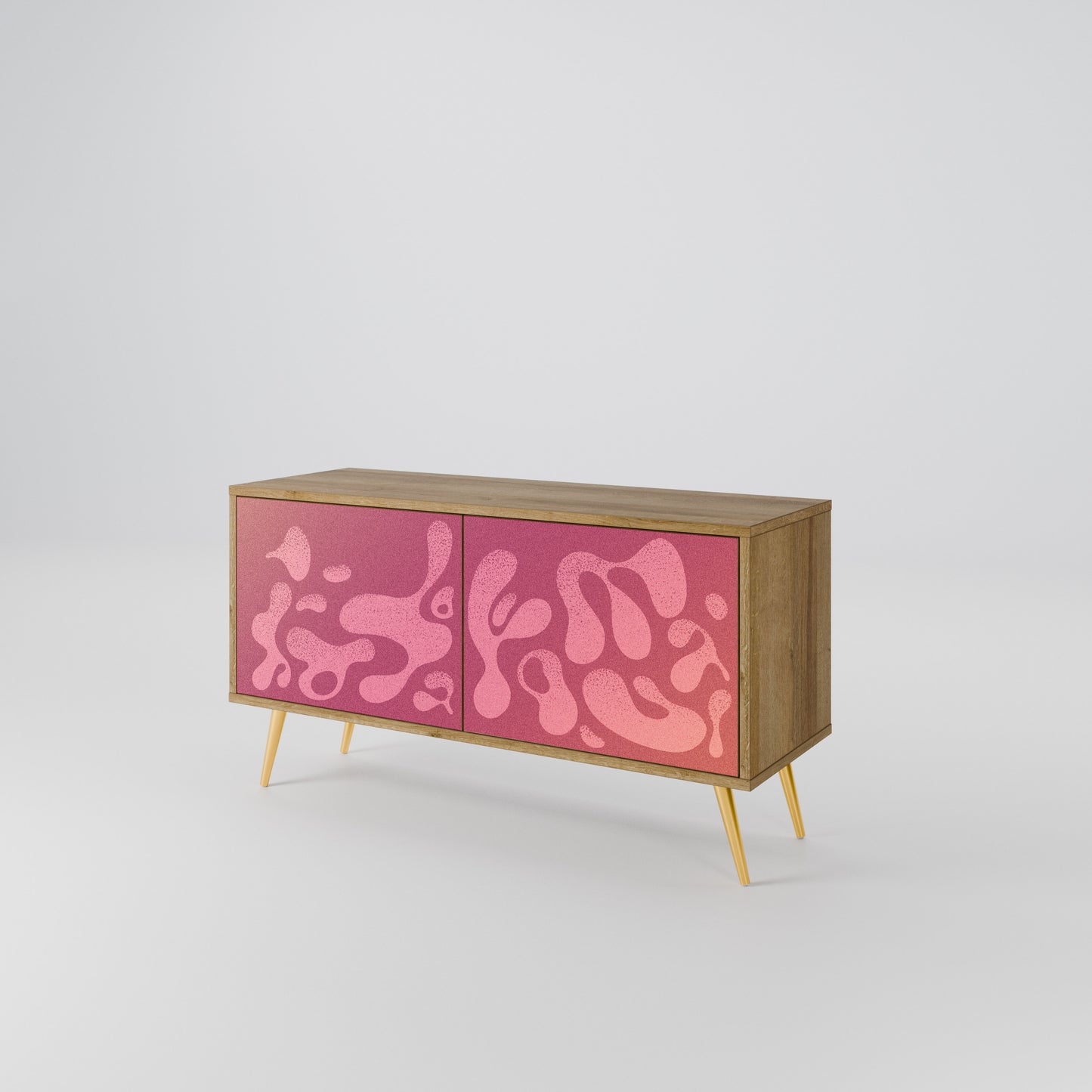 IRREGULAR PINK Kompaktní dvoudveřový TV stolek