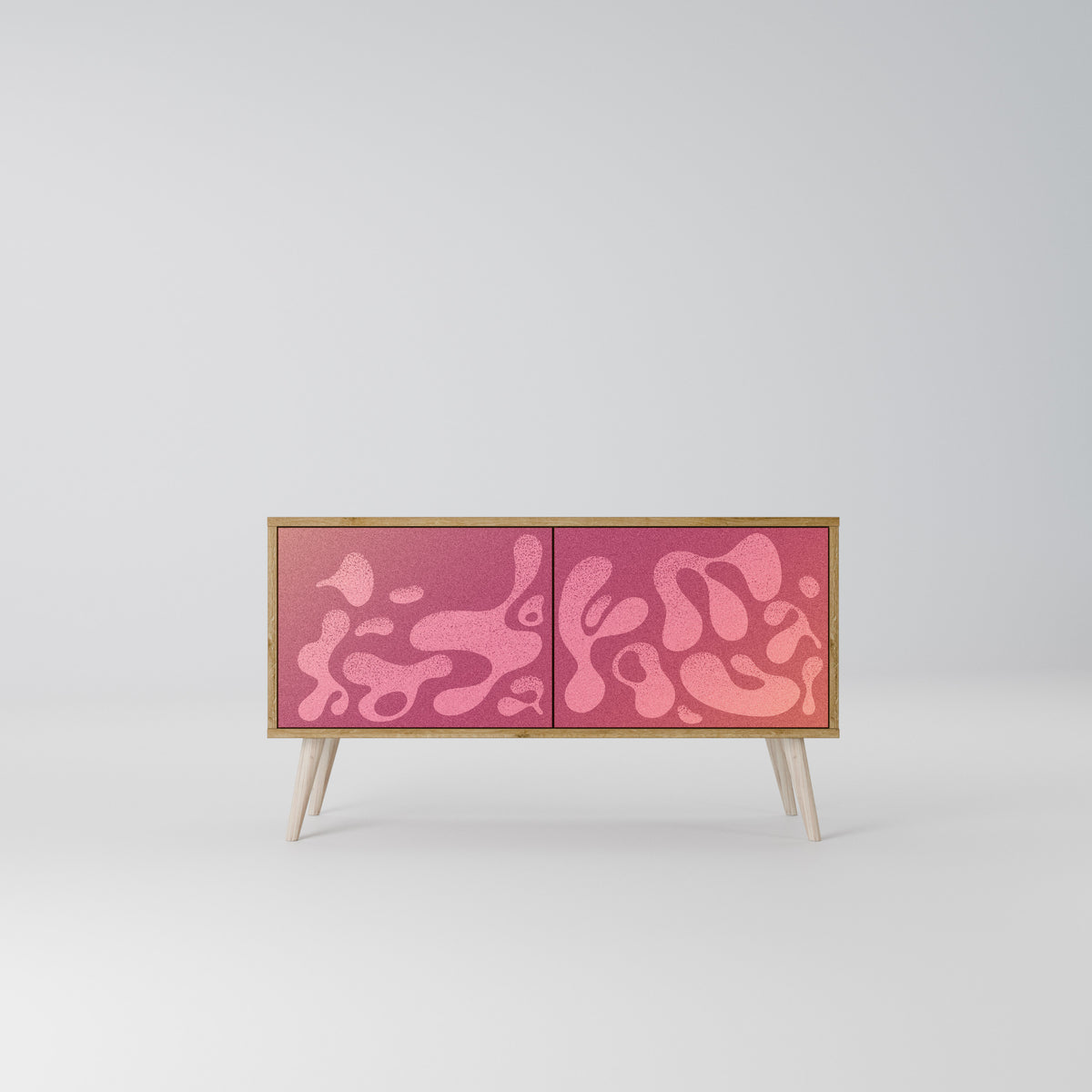 IRREGULAR PINK Kompaktní dvoudveřový TV stolek