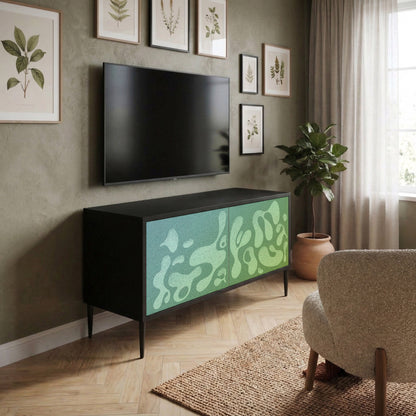 IRREGULAR BLUE Kompaktní dvoudveřový TV stolek