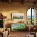 IRREGULAR BLUE Kompaktní dvoudveřový TV stolek