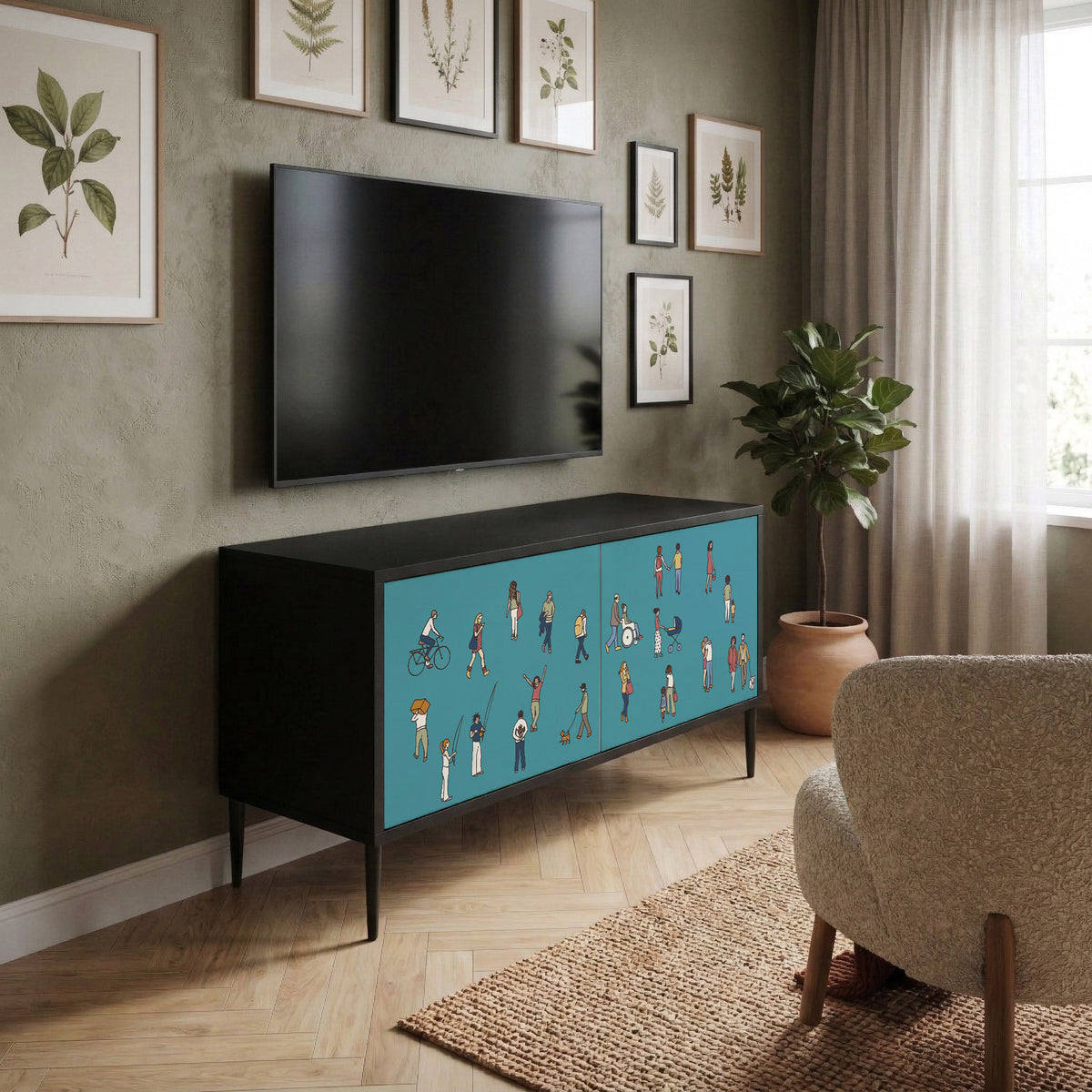 COLLECTIVE STREAM Kompaktní dvoudveřový TV stolek