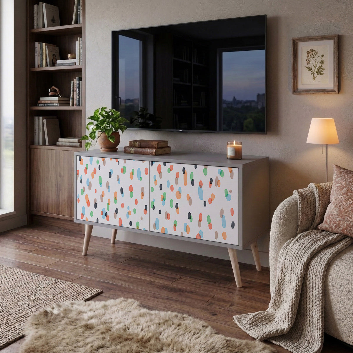 ENERGETIC SPOTS Kompaktní dvoudveřový TV stolek