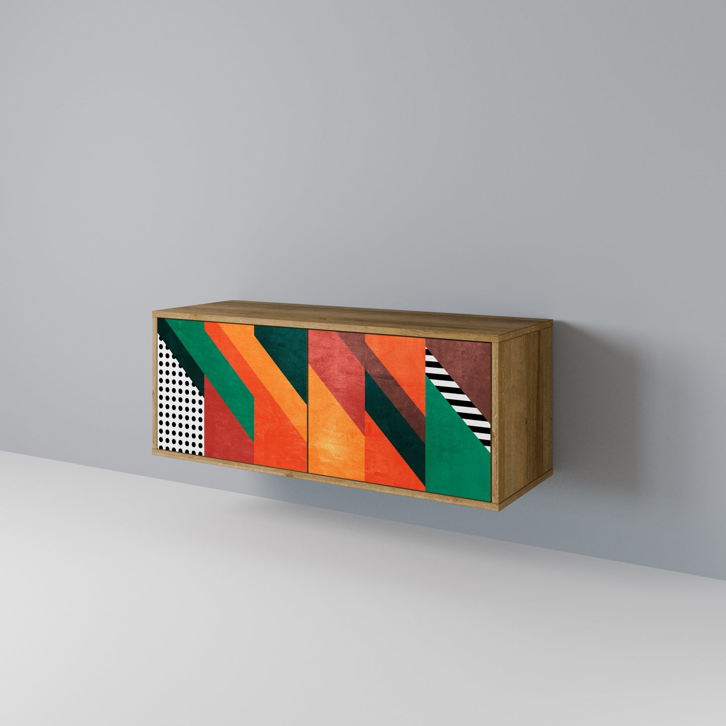 MAKESHIFT ARTISTRY Kompaktní dvoudveřový TV stolek