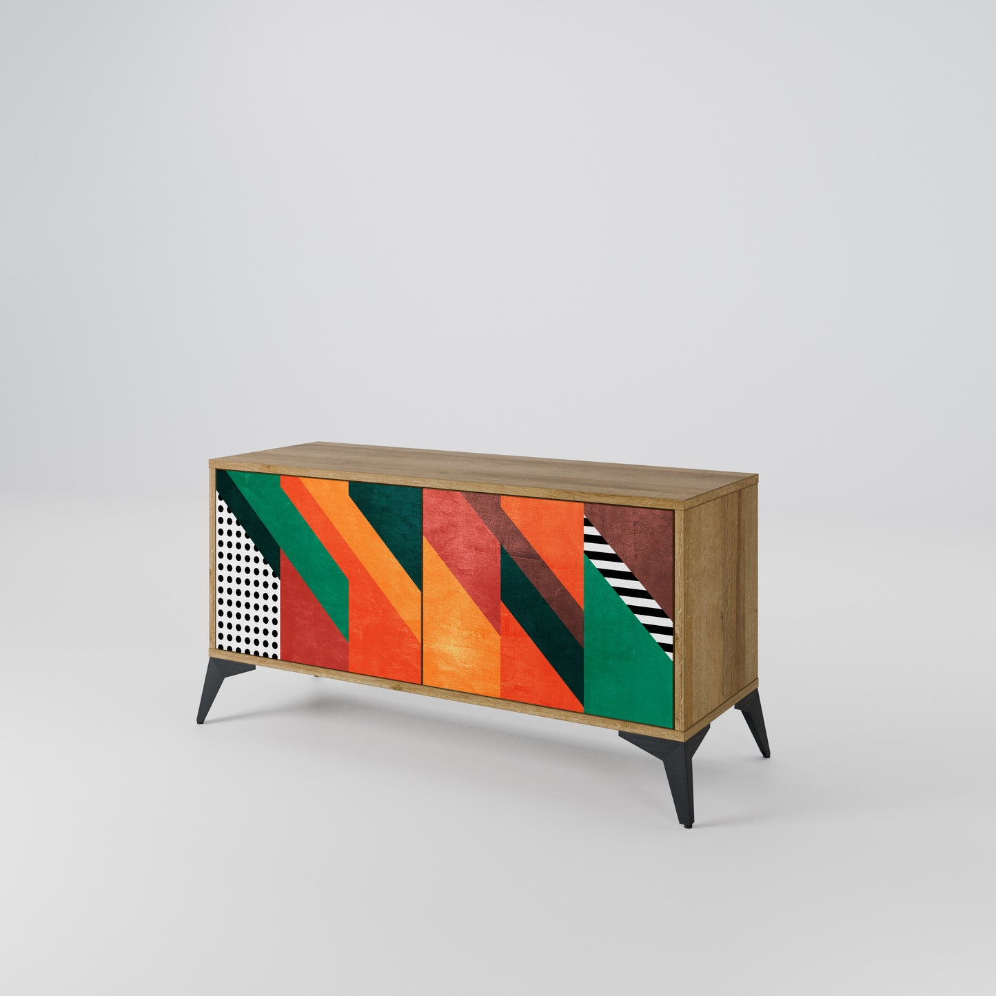 MAKESHIFT ARTISTRY Kompaktní dvoudveřový TV stolek