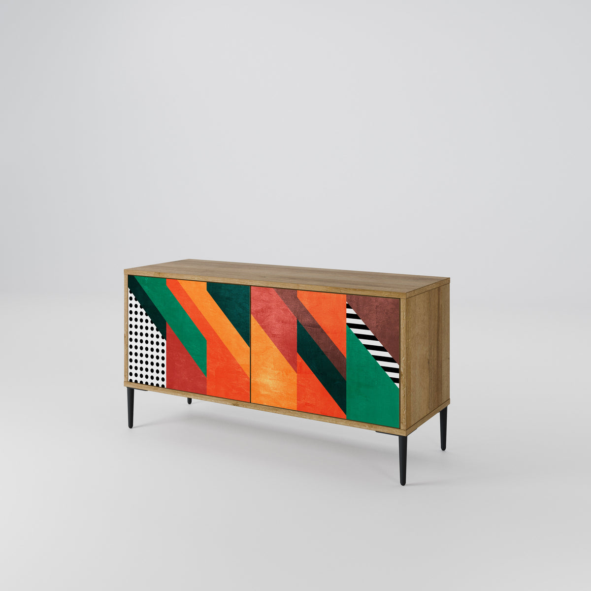 MAKESHIFT ARTISTRY Kompaktní dvoudveřový TV stolek