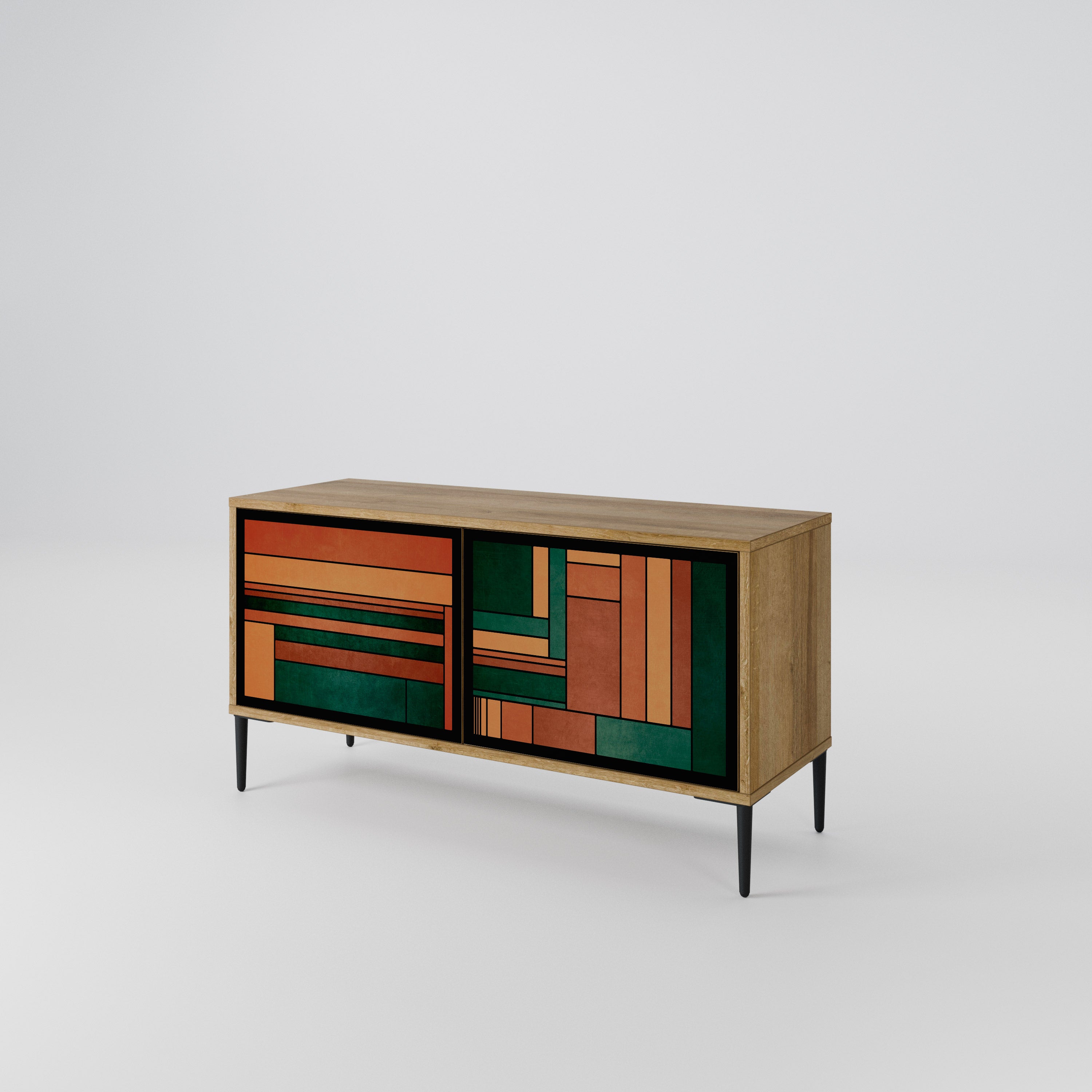 EARTHY FIGURES Compact 2-Door TV Cabinet