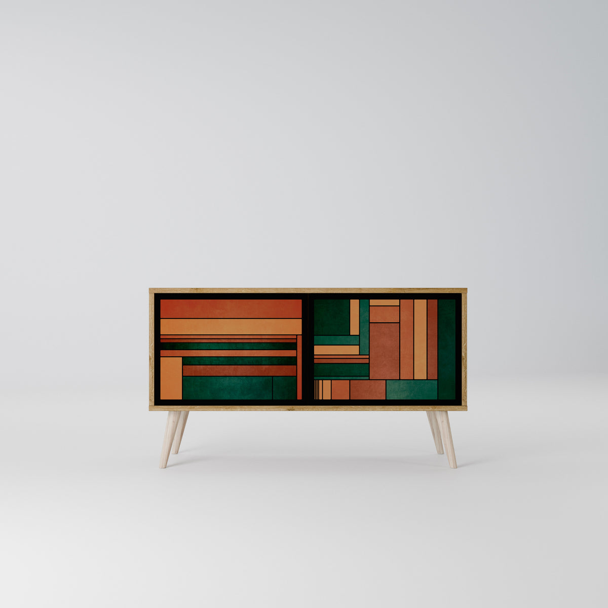 EARTHY FIGURES Kompaktní dvoudveřový TV stolek