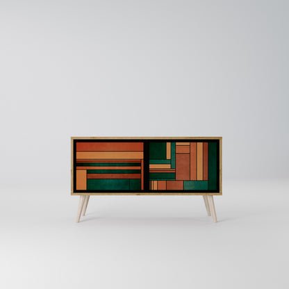 EARTHY FIGURES Kompaktní dvoudveřový TV stolek