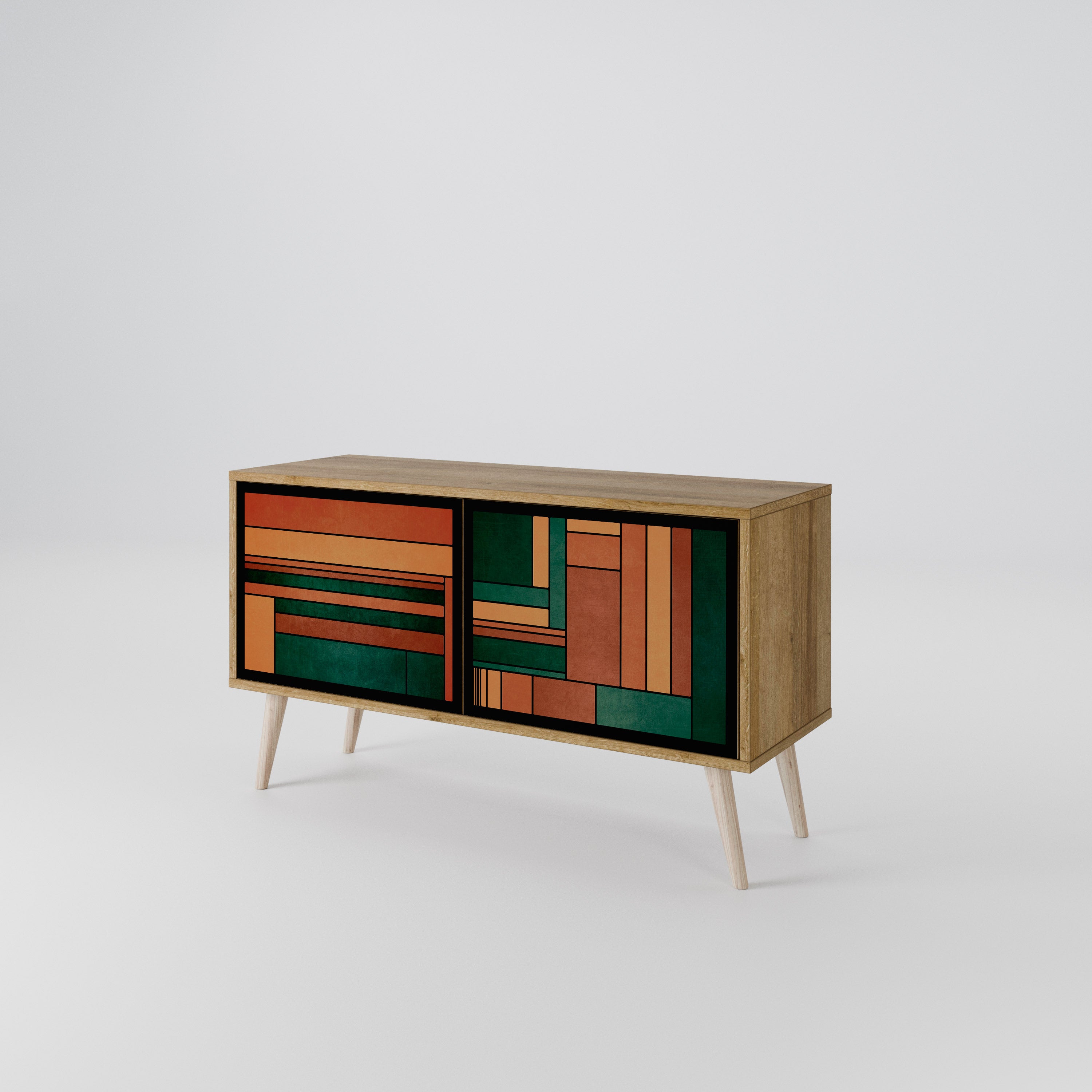 EARTHY FIGURES Compact 2-Door TV Cabinet