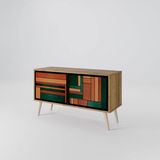 EARTHY FIGURES Kompaktní dvoudveřový TV stolek