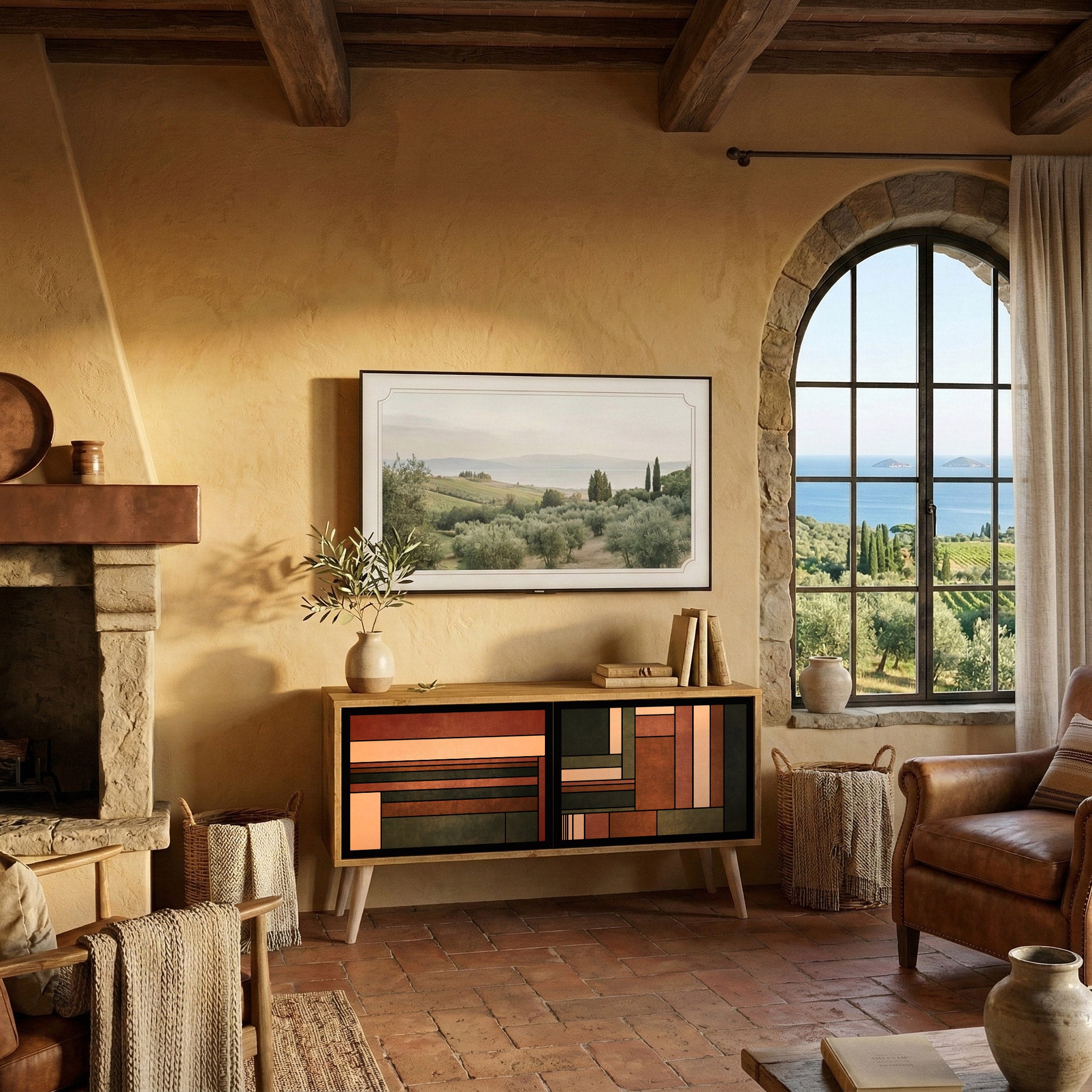 FIGURES OF NATURE Kompaktní dvoudveřový TV stolek